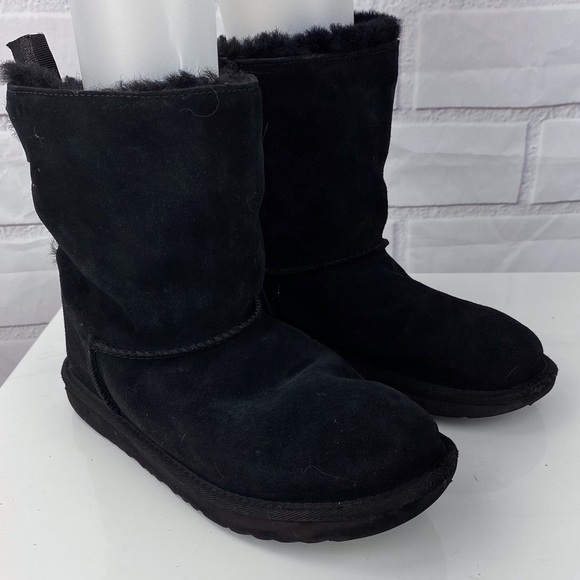 Ugg sz 6 Bailey bow custom black suede ribbon lace up short boots - Picture 6 of 11